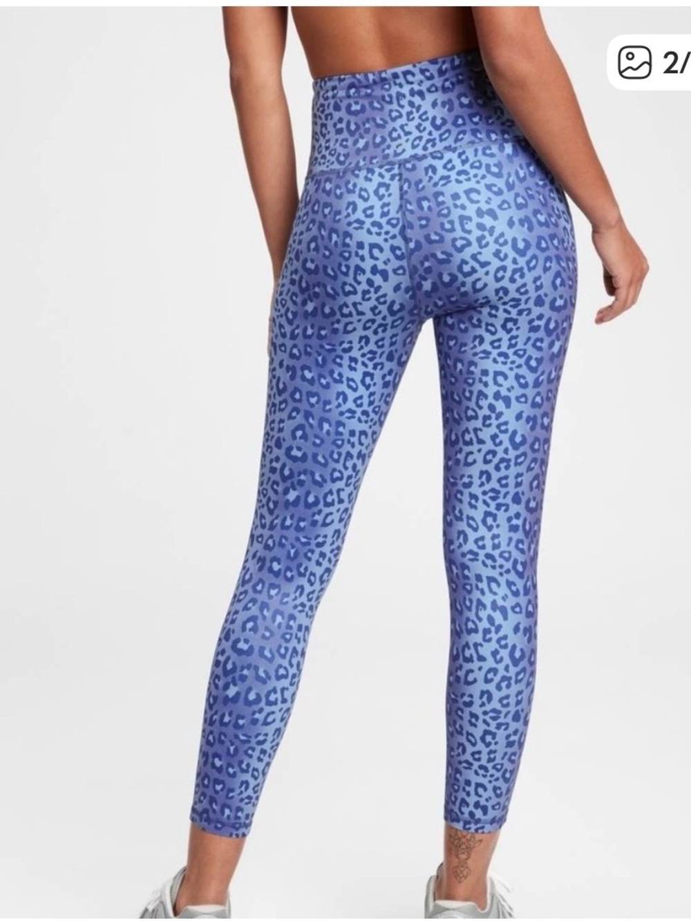 GAP Blue Leopard Print High-Rise Leggings sized medium